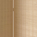 Benzara 4 Panel Bamboo Shade Roll Room Divider, Beige BM220194 Beige Bamboo BM220194