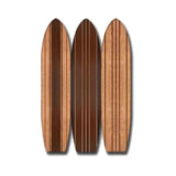 Benzara 3 Panel Wooden Screen with Surfboard Shape Design, Brown BM220200 Brown Solid Wood BM220200