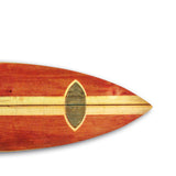 Benzara Wooden Surfboard Shaped Wall Art with Mounting Hardware, Brown and Red BM220206 Brown and Red Solid Wood BM220206