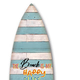 Benzara Wooden Surfboard Wall Art with Lighthouse Print and Typography, Multicolor BM220215 Multicolor Solid Wood BM220215
