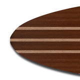 Benzara Contemporary Style Wooden Surfboard Wall Art with Stripe Print, Brown BM220218 Brown Solid Wood BM220218