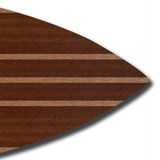 Benzara Contemporary Style Wooden Surfboard Wall Art with Stripe Print, Brown BM220218 Brown Solid Wood BM220218