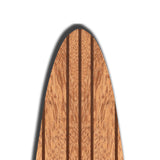 Benzara Contemporary Wooden Surfboard Wall Art with Block Stripe Print, Brown BM220219 Brown Solid Wood BM220219