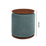 Benzara Fabric Upholstered Modern Convertible Two Tone Ottoman, Teal Blue and Brown BM220272 Blue, Brown Solid Wood, Fabric, Metal BM220272