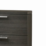 Benzara 2 Drawer Wooden Nightstand with Bar Pulls and Panel Support, Gray BM220326 Gray Solid wood, Veneer BM220326