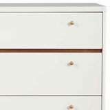 Benzara 3 Drawer Wood Chest with Round Pulls and Angled Legs, Small,White and Brown BM220498 White, Brown Solid Wood, Veneer BM220498