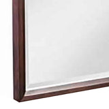 Benzara Transitional Style Rectangular Mirror with Wooden Frame, Brown BM220504 Brown Solid Wood BM220504