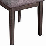 Benzara Wood Side Chair with Slatted Backrest and Padded Seat, Set of 2, Dark Brown BM220514 Brown Solid Wood, MDF and Fabric BM220514