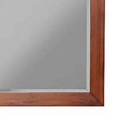 Benzara Wooden Frame Dresser Mirror with Natural Grain Details, Cherry Brown BM220523 Brown Solid Wood, Mirror, and Veneer BM220523