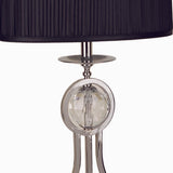 Benzara Pleated Rectangular Table Lamp with Metal Base, Set of 2, Blue and Silver BM220549 Blue and Silver Metal and Fabric BM220549