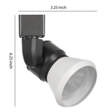 Benzara 10W Integrated LED Metal Track Fixture with Cone Head, Black and White BM220601 Black, White Metal BM220601