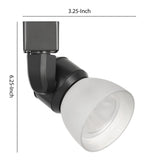 Benzara 10W Integrated LED Track Fixture with Polycarbonate Head, Black and White BM220608 Black, White Metal, Polycarbonate BM220608