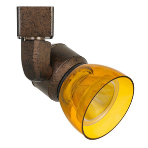 Benzara 10W Integrated LED Track Fixture with Polycarbonate Head, Bronze and Yellow BM220609 Bronze, Yellow Metal, Polycarbonate BM220609