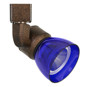 Benzara 10W Integrated LED Track Fixture with Polycarbonate Head, Bronze and Blue BM220611 Bronze, Blue Metal, Polycarbonate BM220611