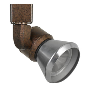 Benzara 10W Integrated LED Metal Track Fixture with Cone Head, Bronze and Silver BM220614 Bronze, Silver Metal BM220614