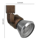 Benzara 10W Integrated LED Metal Track Fixture with Cone Head, Bronze and Silver BM220614 Bronze, Silver Metal BM220614