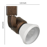 Benzara 10W Integrated LED Metal Track Fixture with Cone Head, Bronze and White BM220617 Bronze, White Metal BM220617