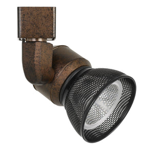 Benzara 10W Integrated LED Metal Track Fixture with Mesh Head, Bronze and Black BM220618 Bronze, Black Metal BM220618