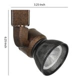 Benzara 10W Integrated LED Metal Track Fixture with Mesh Head, Bronze and Black BM220618 Bronze, Black Metal BM220618