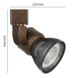 Benzara 10W Integrated LED Metal Track Fixture with Mesh Head,Bronze and Dark Black BM220620 Bronze, Black Metal BM220620