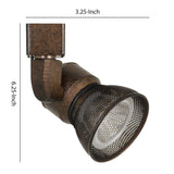 Benzara 10W Integrated LED Metal Track Fixture with Mesh Head, Bronze BM220621 Bronze Metal BM220621