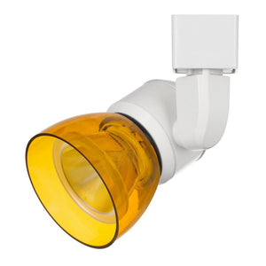 Benzara 10W Integrated LED Track Fixture with Polycarbonate Head, Yellow and White BM220625 White, Yellow Metal, Polycarbonate BM220625