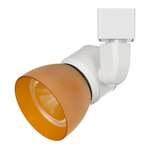 Benzara 10W Integrated LED Track Fixture with Polycarbonate Head, Orange and White BM220626 White, Orange Metal, Polycarbonate BM220626