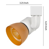 Benzara 10W Integrated LED Track Fixture with Polycarbonate Head, Orange and White BM220626 White, Orange Metal, Polycarbonate BM220626