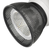 Benzara 10W Integrated LED Metal Track Fixture with Mesh Head, White and Black BM220634 White, Black Metal BM220634