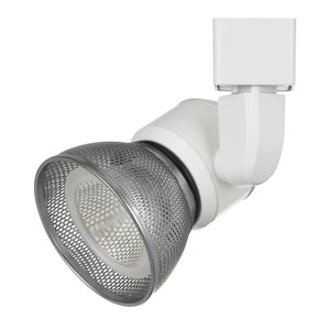 Benzara 10W Integrated LED Metal Track Fixture with Mesh Head, White and Silver BM220635 White, Silver Metal BM220635