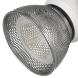 Benzara 10W Integrated LED Metal Track Fixture with Mesh Head, White and Silver BM220635 White, Silver Metal BM220635