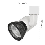 Benzara 10W Integrated LED Metal Track Fixture with Mesh Head, White and Dark Black BM220636 White, Black Metal BM220636