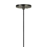 Benzara Hexagonal Metal Frame Single LED Light Pendant with Glass Diffuser, Black BM220652 Black Metal and LED BM220652