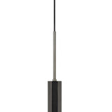 Benzara Hexagonal Metal Frame Single LED Light Pendant with Glass Diffuser, Black BM220652 Black Metal and LED BM220652