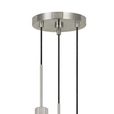 Benzara Hexagonal Metal Frame 3 LED Light Pendant with Glass Diffuser, Gray BM220653 Gray Metal and LED BM220653