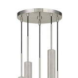 Benzara Hexagonal Metal Frame 5 LED Light Pendant with Glass Diffuser, Gray BM220655 Gray Metal and LED BM220655