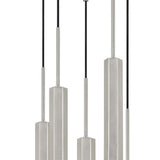 Benzara Hexagonal Metal Frame 5 LED Light Pendant with Glass Diffuser, Gray BM220655 Gray Metal and LED BM220655