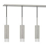 Benzara Hexagonal Metal Frame 6 LED Light Pendant with Glass Diffuser, Gray BM220657 Gray Metal and LED BM220657