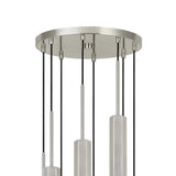 Benzara Hexagonal Metal Frame 8 LED Light Pendant with Glass Diffuser, Gray BM220659 Gray Metal and LED BM220659