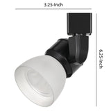 Benzara Metal and Frosted Polycarbonate LED Track Fixture, White and Black BM220684 White and Black Metal and Polycarbonate BM220684