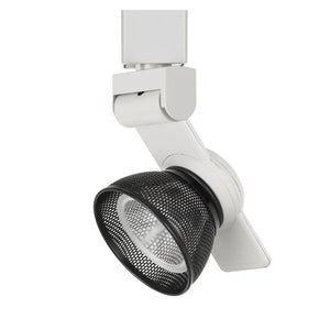 Benzara 12W Integrated LED Metal Track Fixture with Mesh Head, White and Black BM220692 Black, White Metal BM220692