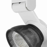 Benzara 12W Integrated LED Metal Track Fixture with Mesh Head, Black and White BM220694 Black, White Metal BM220694