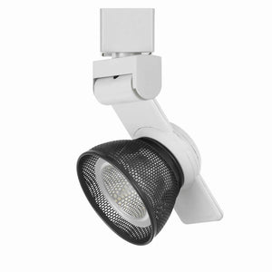 Benzara 12W Integrated LED Metal Track Fixture with Mesh Head, Black and White BM220694 Black, White Metal BM220694