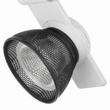 Benzara 12W Integrated LED Metal Track Fixture with Mesh Head, Black and White BM220694 Black, White Metal BM220694