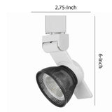 Benzara 12W Integrated LED Metal Track Fixture with Mesh Head, Black and White BM220694 Black, White Metal BM220694