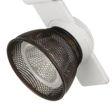 Benzara 12W Integrated LED Metal Track Fixture with Mesh Head, Brown and White BM220695 Brown, White Metal BM220695