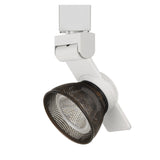 Benzara 12W Integrated LED Metal Track Fixture with Mesh Head, Brown and White BM220695 Brown, White Metal BM220695