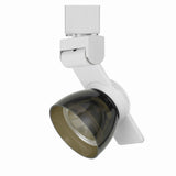 Benzara 12W Integrated LED Metal Track Fixture with Oval Shape Head,White and Brown BM220697 White, Brown Metal BM220697