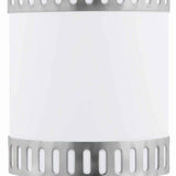 Benzara 18W Wall Lamp with Acrylic Plate and Steel Trim, White and Gray BM220699 White, Gray Metal, Acrylic BM220699