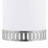 Benzara 18W Wall Lamp with Acrylic Plate and Steel Trim, White and Gray BM220699 White, Gray Metal, Acrylic BM220699